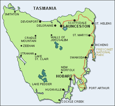 East Coast Tasmania Map Cycling East Coast Tasmania, Australia - One Is A Wanderer